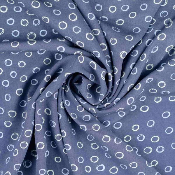 Viskose Popeline - jeansblau, Kringel